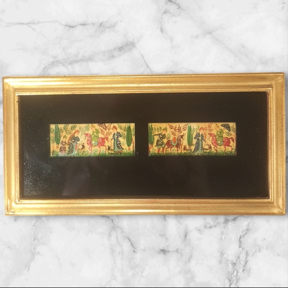 Vibrant Art in Gold Frame